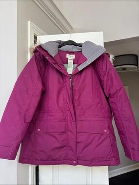 L.L. Bean Women's Fuchsia Hooded Insulated Parka
